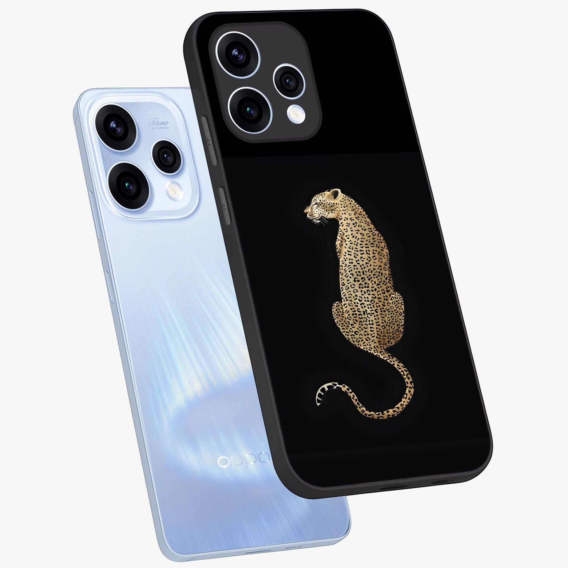 Regal Leopard Glass Case displayed in angled mockup highlighting powerful animal illustration with stylish wild aesthetic.
