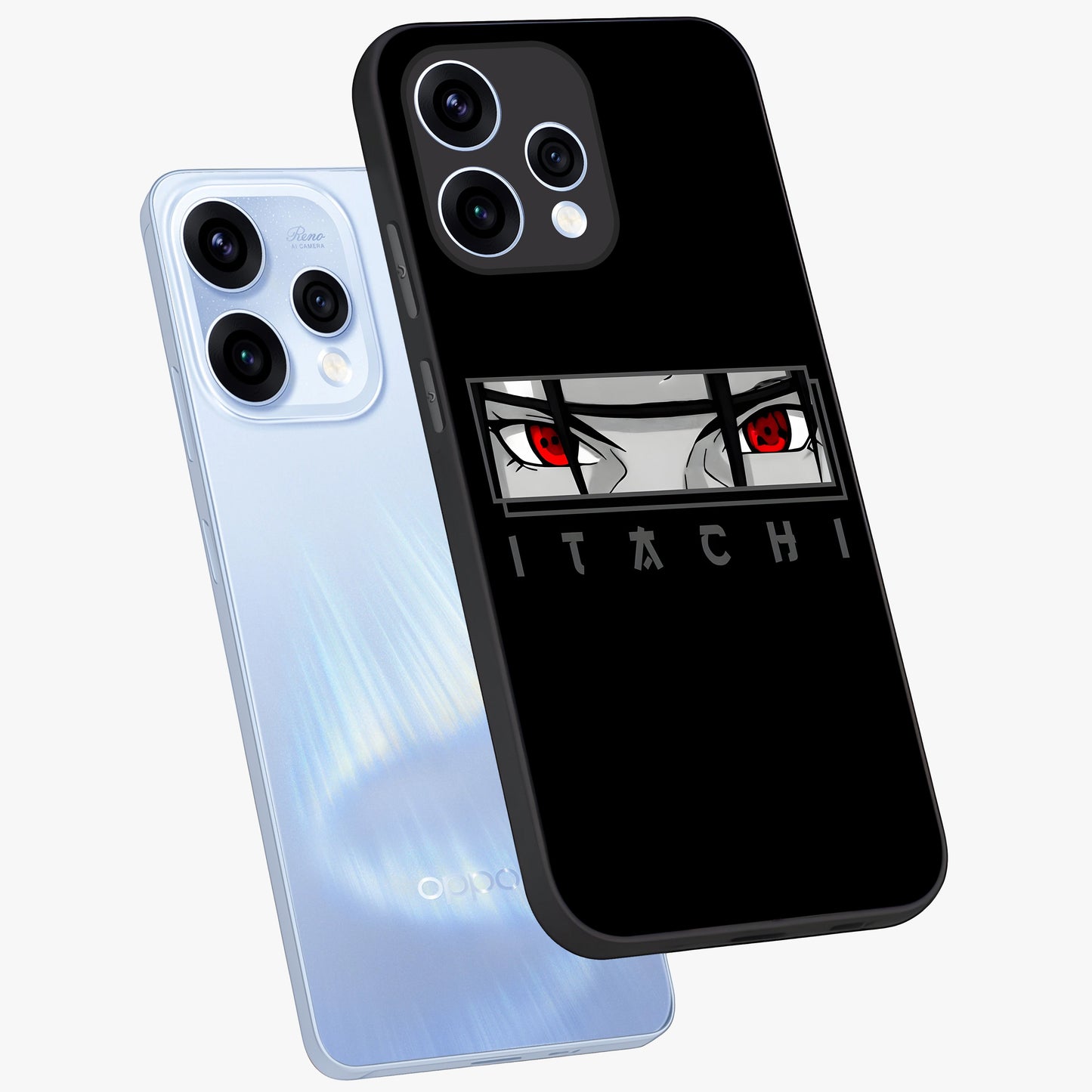 Scarlet Gaze Dominance Glass Case displayed in angled mockup highlighting intense visual design with bold scarlet aesthetic.