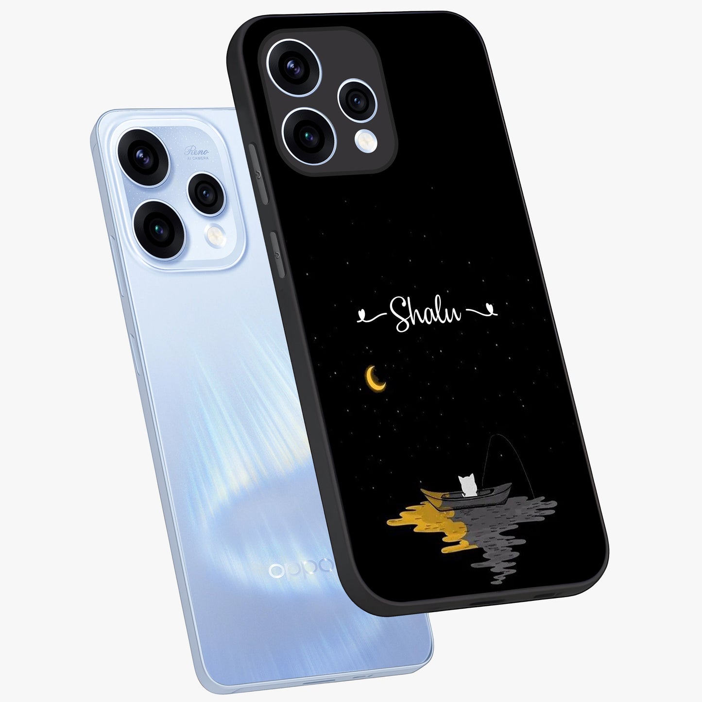 Silent Night Row Glass Case displayed in angled mockup highlighting peaceful evening design with dreamy night aesthetic.
