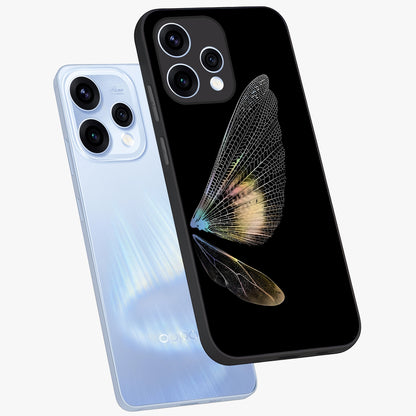 Whispers Of Wings Glass Case displayed in angled mockup highlighting soft feather design with celestial aesthetic style.