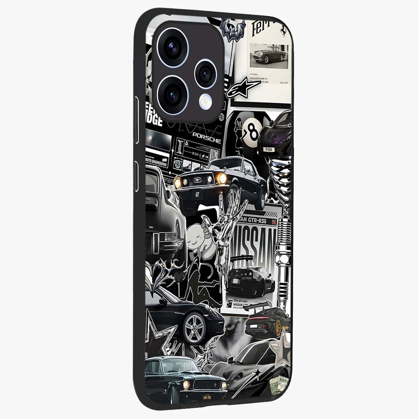 Aesthetic Dark Love Glass Case upright view showcasing dramatic romantic artwork with modern aesthetic style.