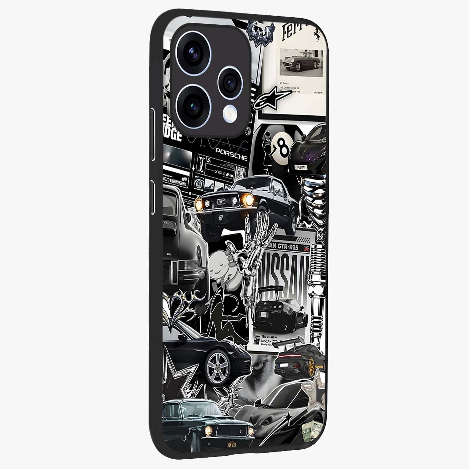Aesthetic Dark Love Glass Case upright view showcasing dramatic romantic artwork with modern aesthetic style.