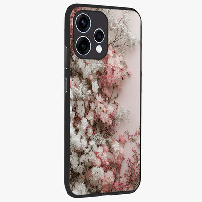 Blush Blossom Cloud Glass Case upright view showcasing calm floral cloud artwork with gentle dreamy theme.