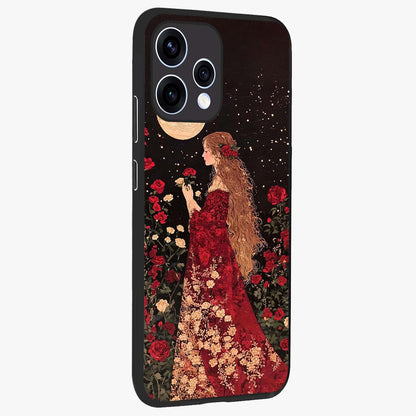 Crimson Dreams Glass Case upright view showcasing dreamy red toned artwork with modern aesthetic style.