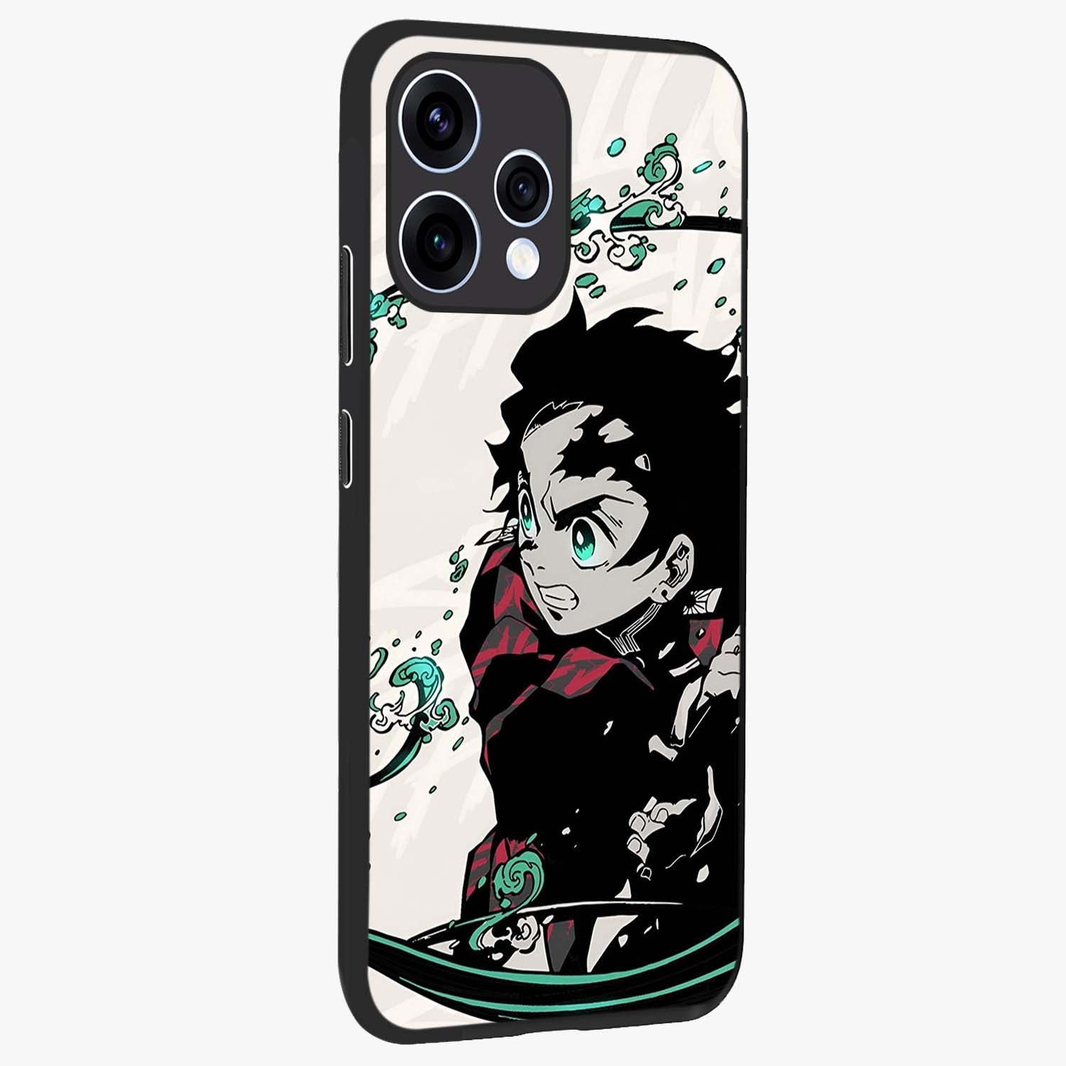 Demon Slayer Glass Case upright view showcasing powerful anime artwork with intense warrior theme.