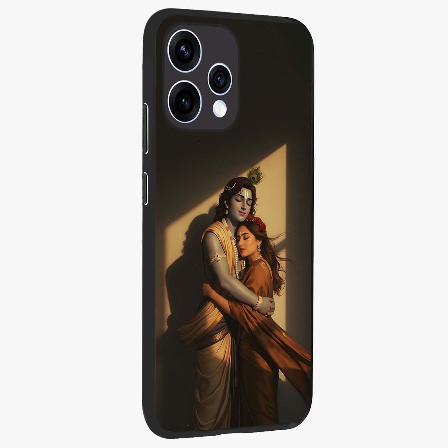 Divine Eternal Love Glass Case upright view showcasing graceful spiritual artwork with eternal love theme.