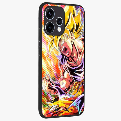 Firing Goku Glass Case upright view showcasing energetic anime artwork with bold warrior theme.