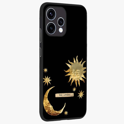 Gold Sun Blush Glass Case upright view showcasing glowing sun artwork with elegant celestial theme.