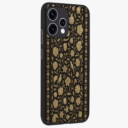 Golden Evil Eye Mandala Glass Case upright view showcasing decorative evil eye mandala artwork with spiritual aesthetic style.
