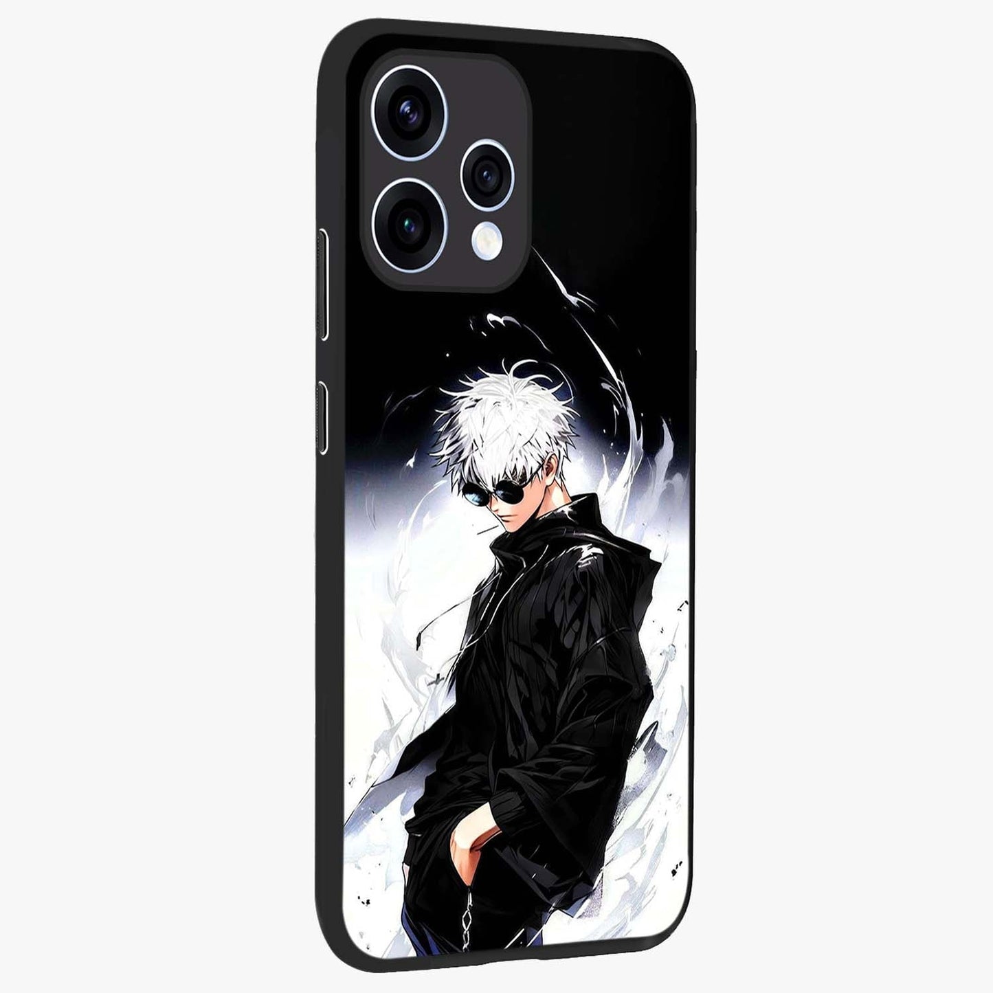 Limitless Shadow King Glass Case upright view showcasing bold shadow warrior artwork with epic fantasy theme.