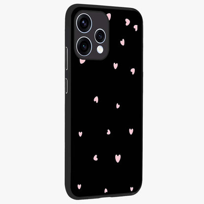 Pink Love Drops Glass Case upright view showcasing charming heart drop artwork with romantic playful theme.