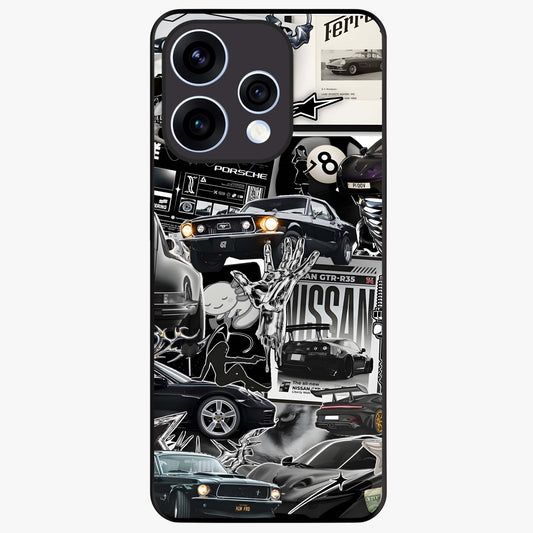 Aesthetic Dark Love Glass Case showing flat back view with dark romantic artwork and glossy glass finish.
