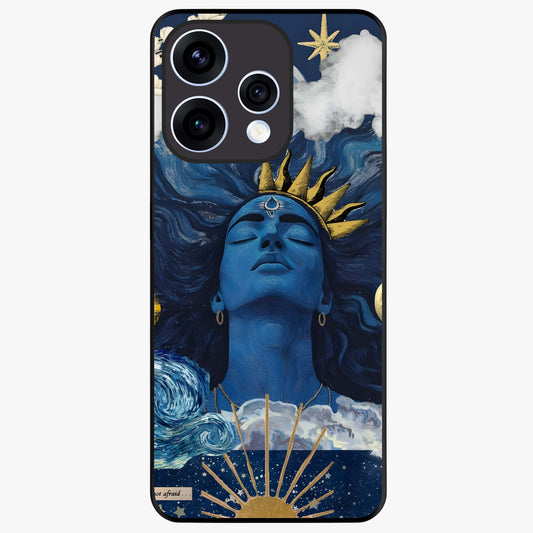 Aesthetic Lord Shiva Glass Case showing flat back view with divine Shiva artwork and glossy glass finish.