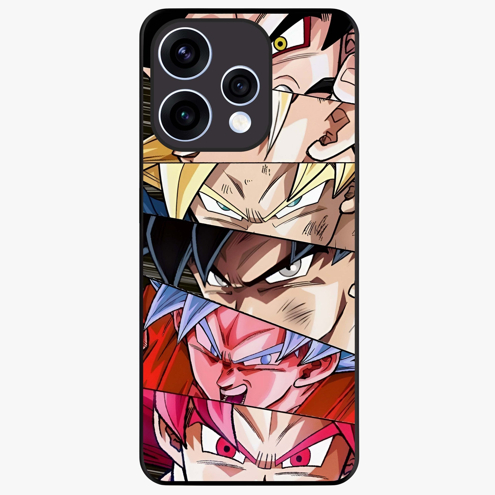 Anime Character Glass Case showing flat back view with vibrant anime artwork and glossy glass finish.