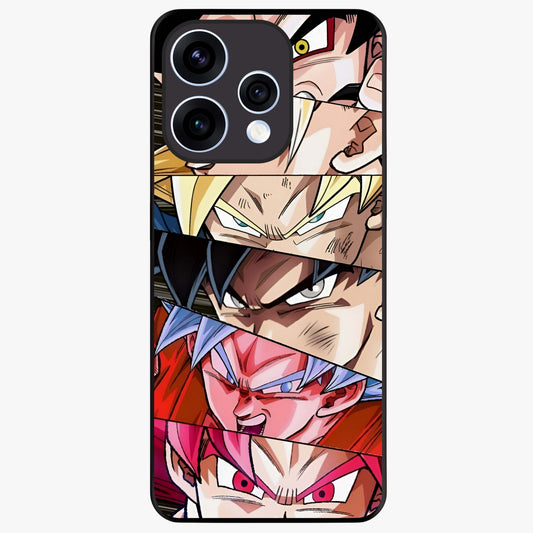 Anime Character Glass Case showing flat back view with vibrant anime artwork and glossy glass finish.