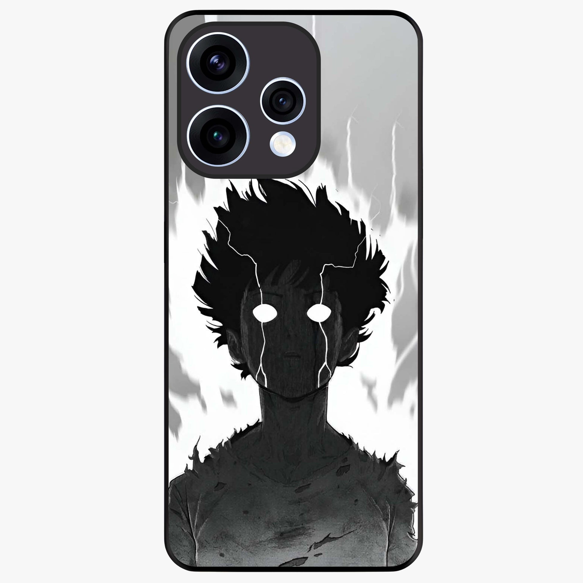 Awakened Inner Rage Glass Case showing flat back view with intense artistic artwork and glossy glass finish.