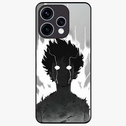 Awakened Inner Rage Glass Case showing flat back view with intense artistic artwork and glossy glass finish.