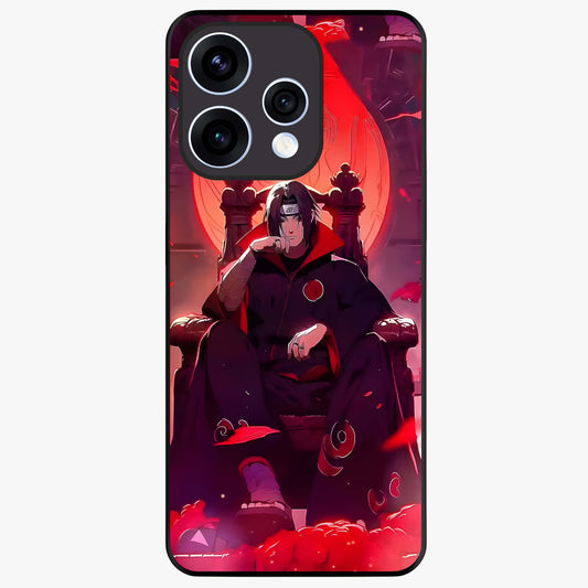 Blood Moon Sovereign Glass Case showing flat back view with mystical blood moon artwork and glossy glass finish.