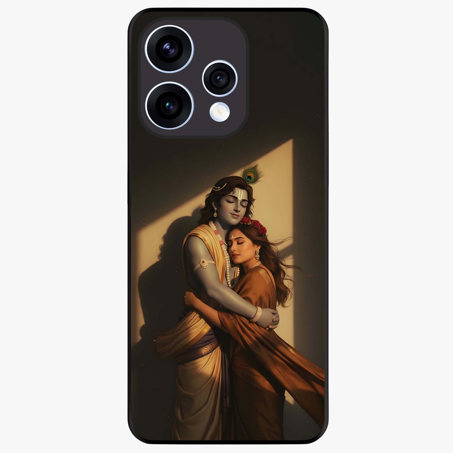 Divine Eternal Love Glass Case showing flat back view with spiritual love themed artwork and glossy glass finish.