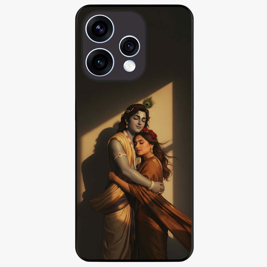 Divine Eternal Love Glass Case showing flat back view with spiritual love themed artwork and glossy glass finish.