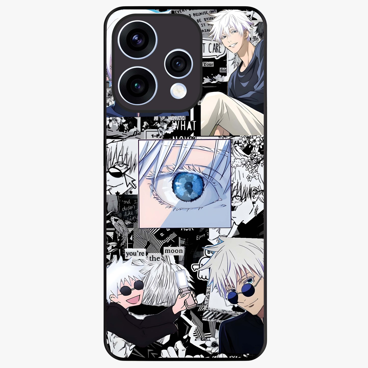 Infinity Sorcerer Chaos Glass Case showing flat back view with mystical sorcerer themed artwork and glossy glass finish.