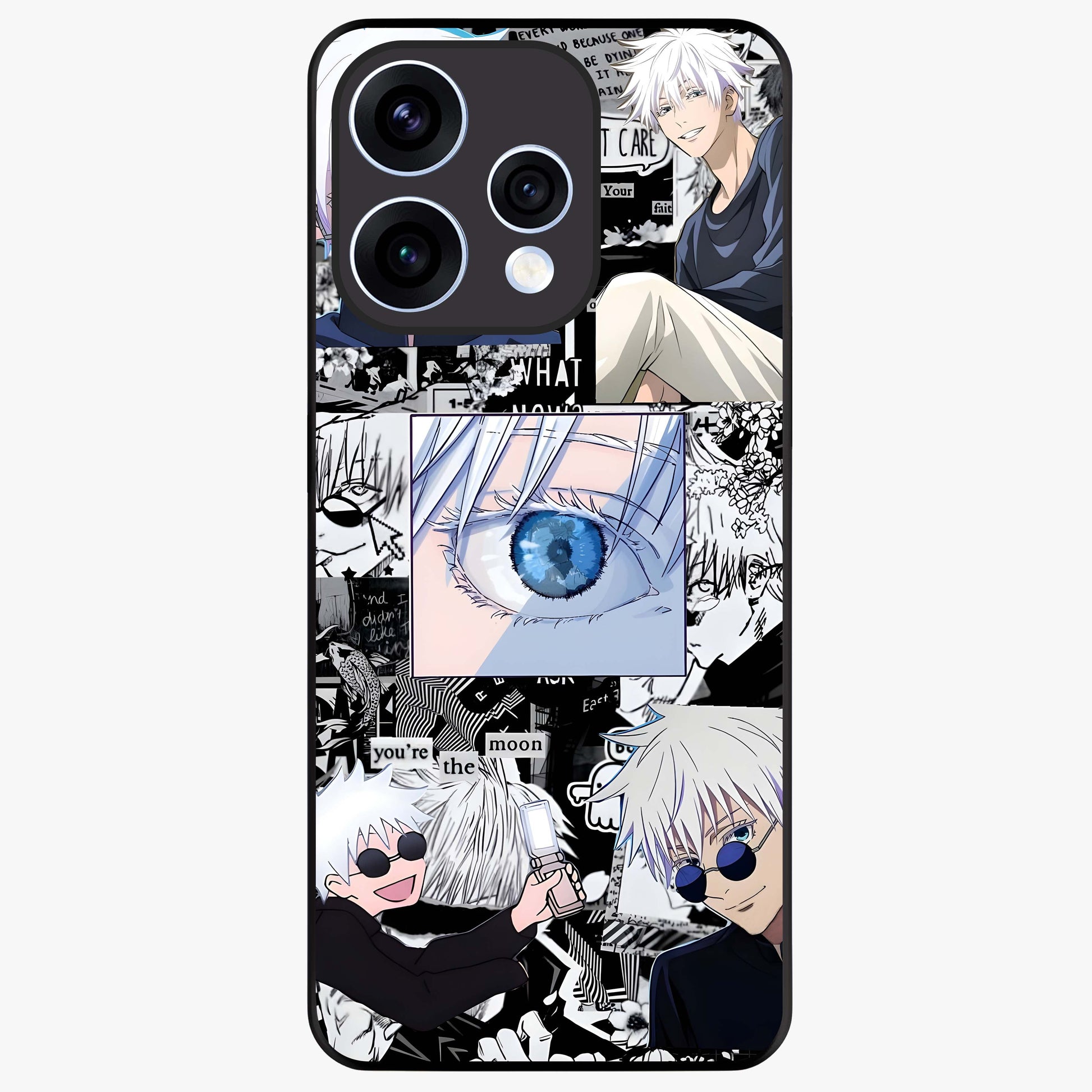 Infinity Sorcerer Chaos Glass Case showing flat back view with mystical sorcerer themed artwork and glossy glass finish.