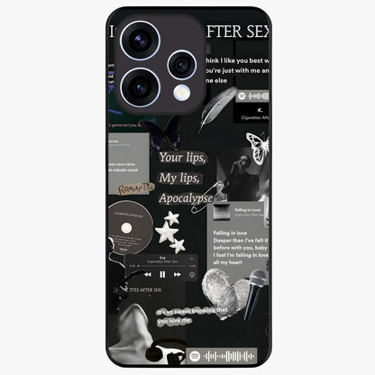 Midnight Love Echo Glass Case showing flat back view with romantic midnight themed artwork and glossy glass finish.