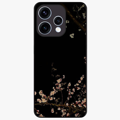 Petal Moon Light With Custom Name Glass Case showing flat back view with floral moonlight artwork and personalized name design.