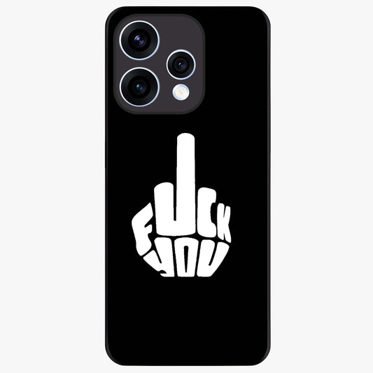 Rebel Mode On Glass Case showing flat back view with bold rebellious typography artwork and glossy glass finish.