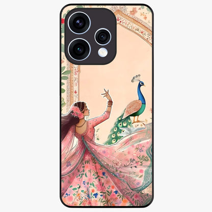 Royal Grace Muse Glass Case showing flat back view with elegant artistic artwork and glossy glass finish.