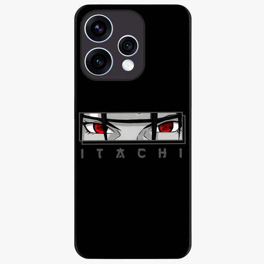 Scarlet Gaze Dominance Glass Case showing flat back view with striking red themed artwork and glossy glass finish.