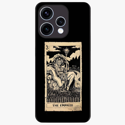 The Empress Glass Case showing flat back view with regal feminine artwork and glossy glass finish.