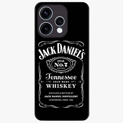 Vintage Whiskey Heritage Glass Case showing flat back view with classic whiskey inspired artwork and glossy glass finish.