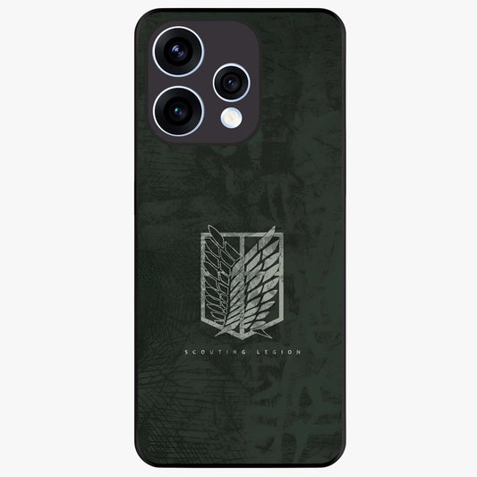 Wings Of Freedom Glass Case showing flat back view with symbolic wings artwork and glossy glass finish.