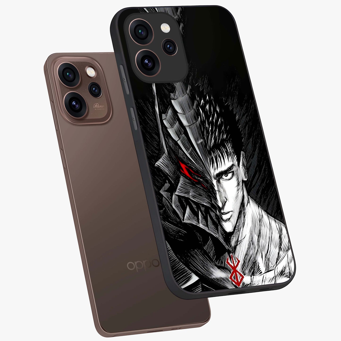 Berserker Blood Oath Glass Case displayed in angled mockup highlighting dark fantasy graphic design and powerful theme.