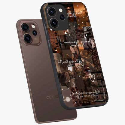 Bittersweet Aesthetic Chaos Glass Case displayed in angled mockup highlighting expressive abstract artwork and edgy aesthetic theme.