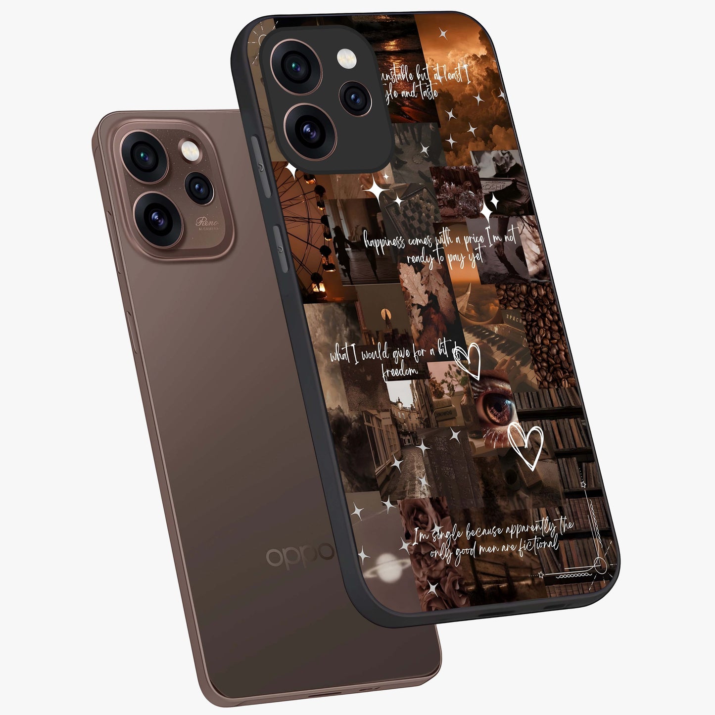 Bittersweet Aesthetic Chaos Glass Case displayed in angled mockup highlighting expressive abstract artwork and edgy aesthetic theme.