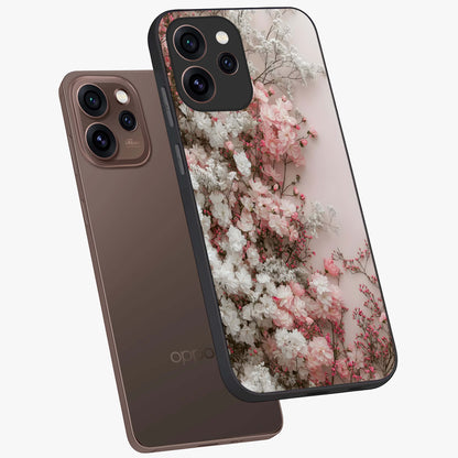 Blush Blossom Cloud Glass Case displayed in angled mockup highlighting soft cloud and blossom design with pastel aesthetic.