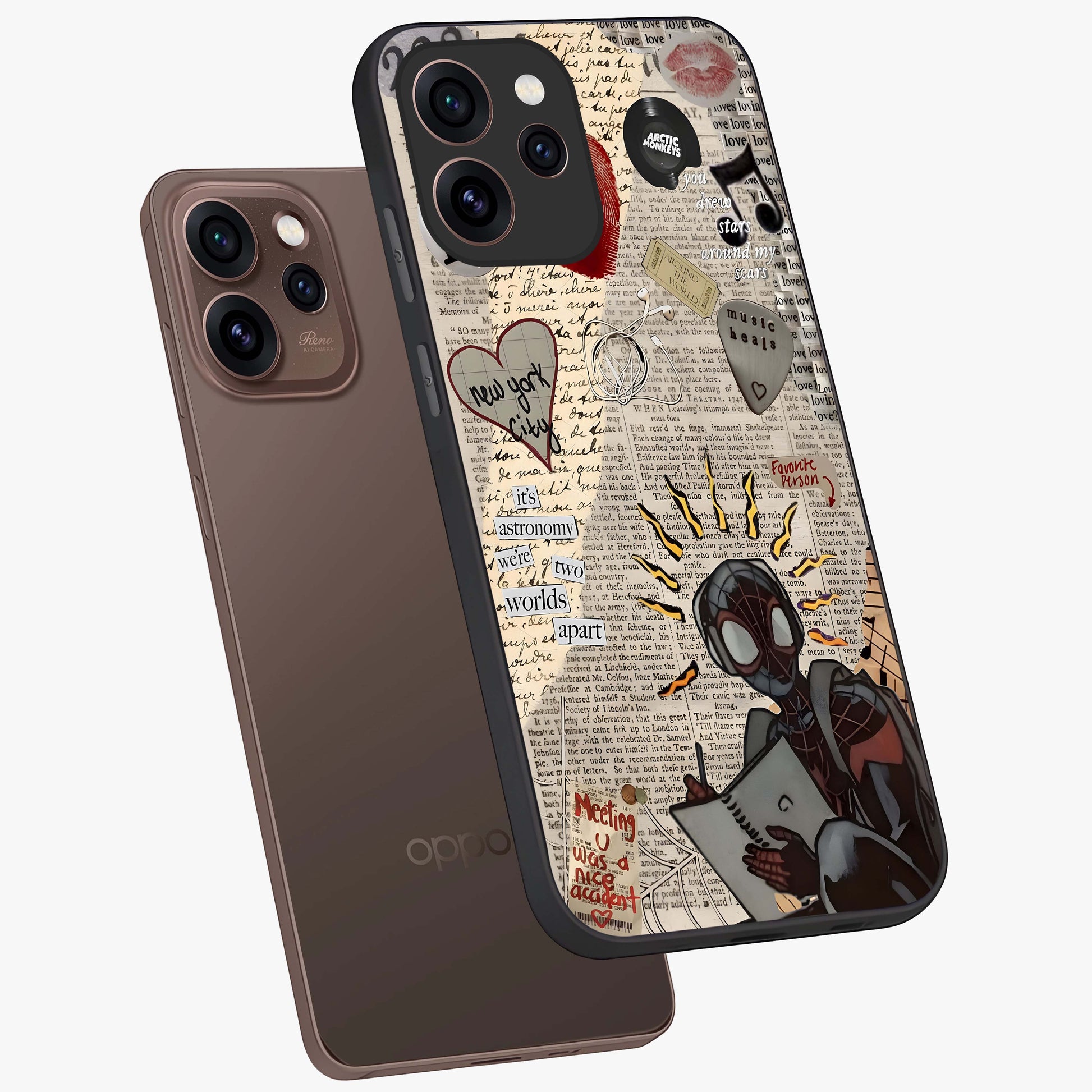 City Dream Sketch Glass Case displayed in angled mockup highlighting minimal city illustration with aesthetic sketch style.