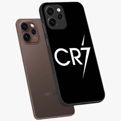 Cr7 Elite Strike Glass Case displayed in angled mockup highlighting powerful sports graphic with bold athletic theme.
