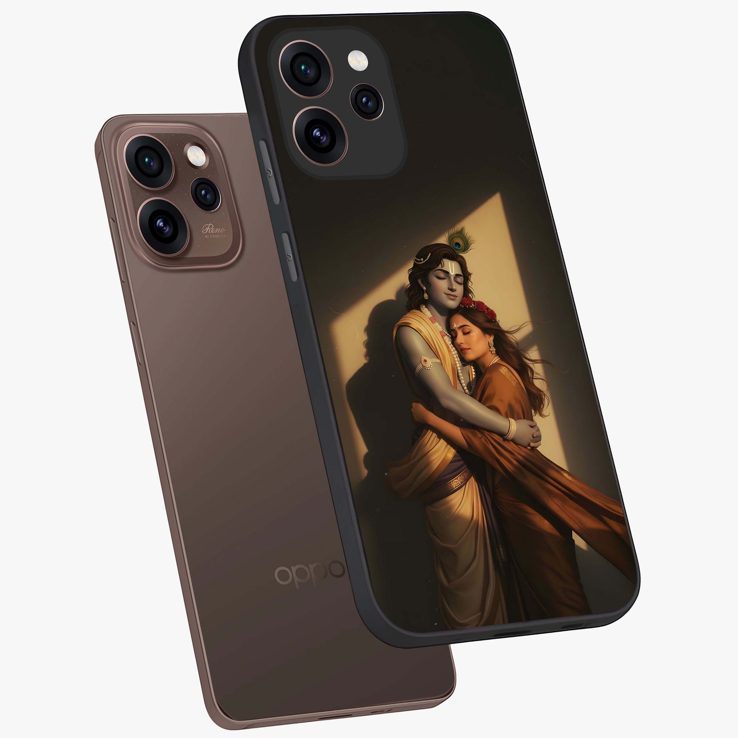 Divine Eternal Love Glass Case displayed in angled mockup highlighting elegant divine inspired design with peaceful aesthetic.