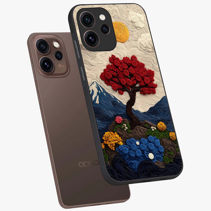 Eternal Nature Tapestry Glass Case displayed in angled mockup highlighting detailed botanical pattern with artistic aesthetic.