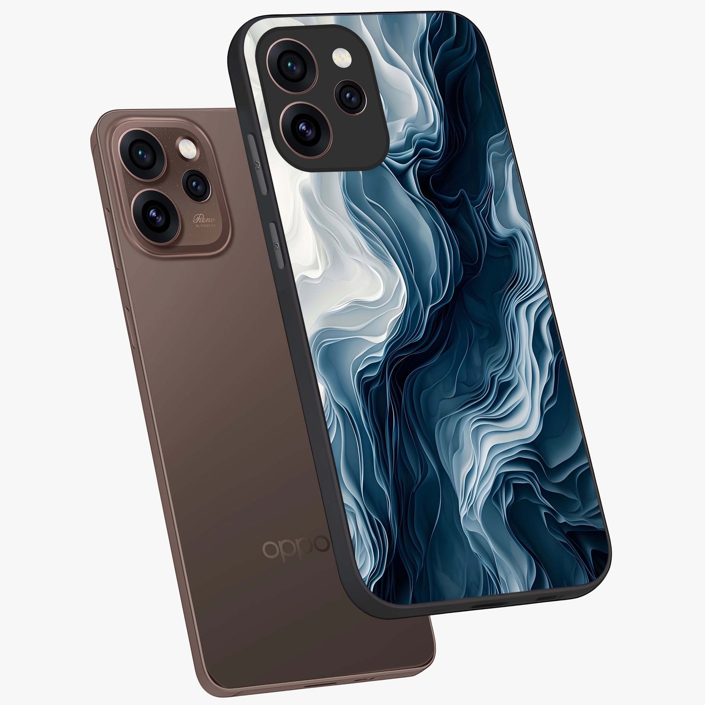 Ethereal Paper Marble Glass Case displayed in angled mockup highlighting elegant marble pattern with modern aesthetic style.