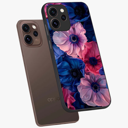 Flower Paper Art Pattern Glass Case displayed in angled mockup highlighting layered paper flower design with artistic aesthetic.