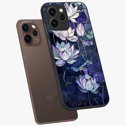 Gloss Petal Rush Glass Case displayed in angled mockup highlighting vibrant petal design with elegant floral aesthetic.