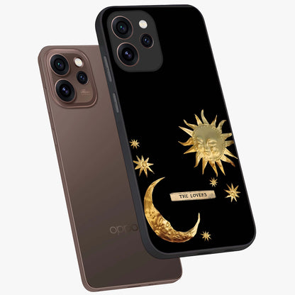 Gold Sun Blush Glass Case displayed in angled mockup highlighting radiant sun design with warm golden aesthetic.