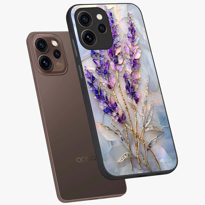 Lavender Dream Glow Glass Case displayed in angled mockup highlighting dreamy purple glow design with soft artistic style.