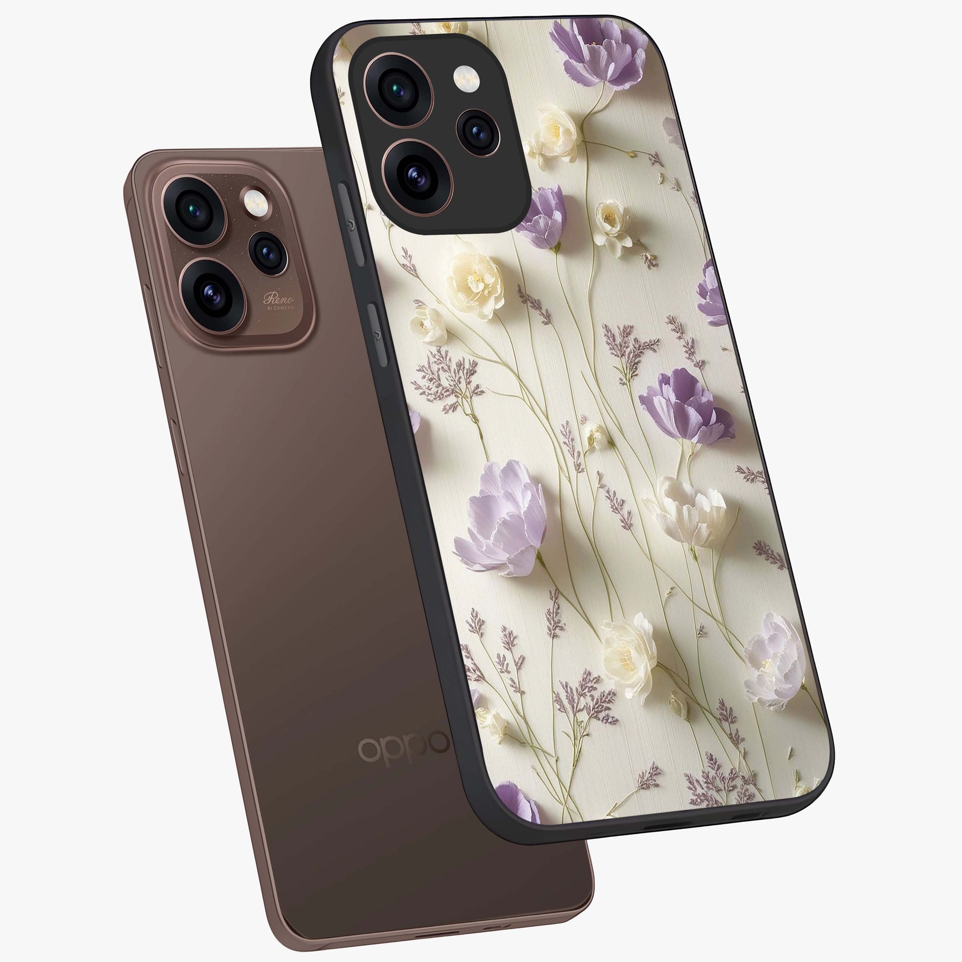 Lilac Breeze Harmony Glass Case displayed in angled mockup highlighting calm lilac breeze design with soothing aesthetic style.