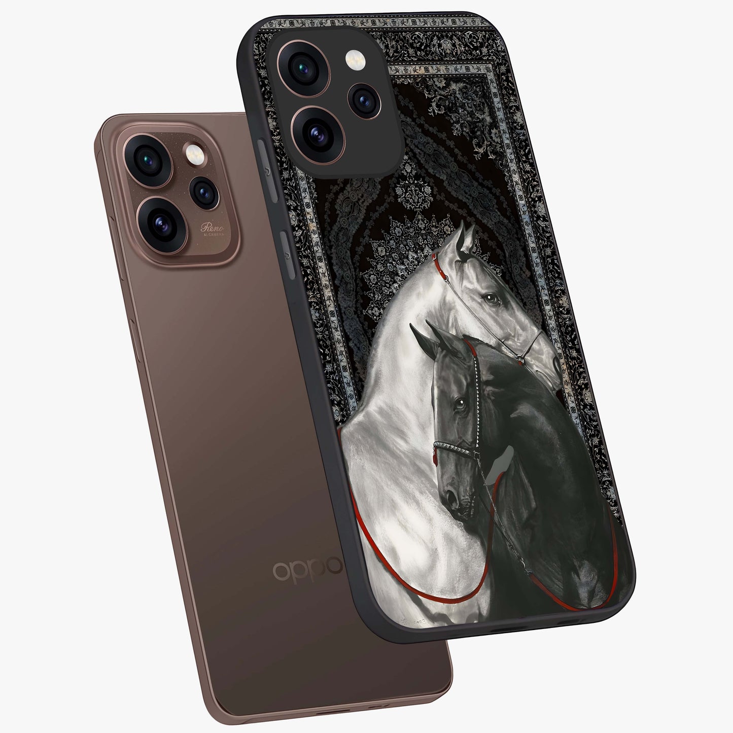 Majestic Ride Legacy Glass Case displayed in angled mockup highlighting sleek vehicle design with bold racing aesthetic.