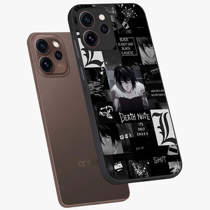 Midnight Chaos Mind Glass Case displayed in angled mockup highlighting chaotic artistic design with dramatic midnight aesthetic.